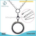 3.6mm 18" +2" cheap black stainless steel floating charms locket jewelry link chain necklace wholesale